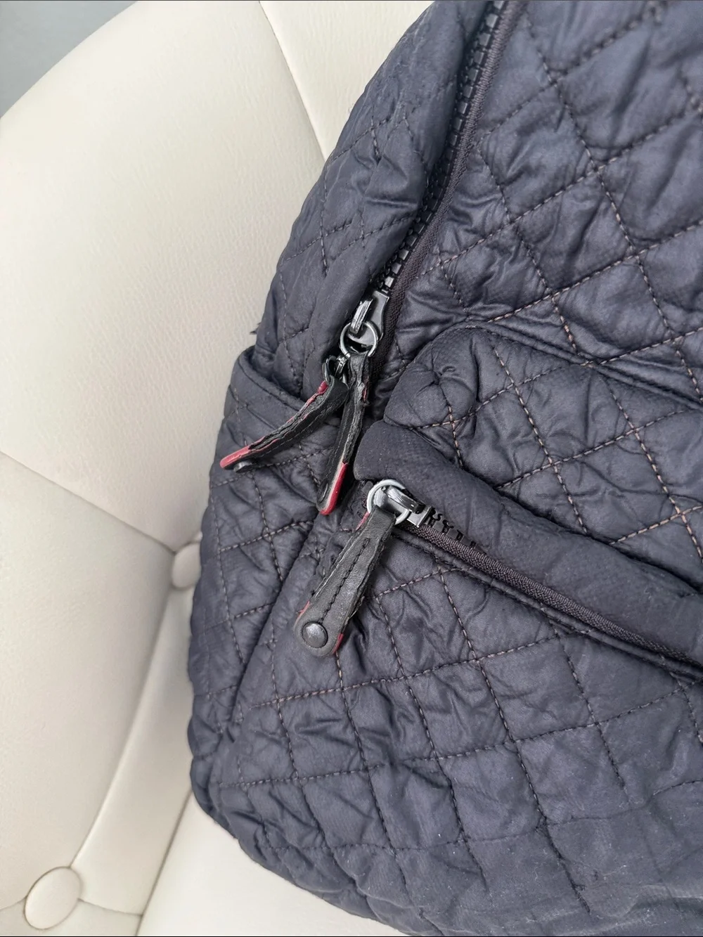 Mz Wallace Metro Quilted Black  Backpack Everyday Pack Read Description